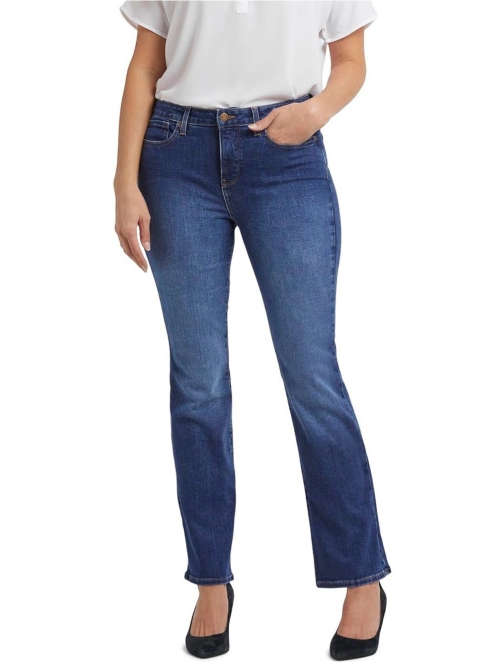 NYDJ Barbara Bootcut Lift Tuck Tech Mid-Rise Blue Stretch Bootcut Jeans
